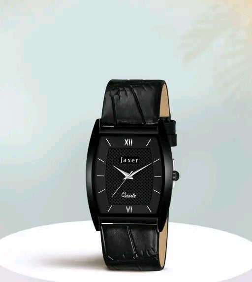 Jaxer Black Square Analog Watch - For Men